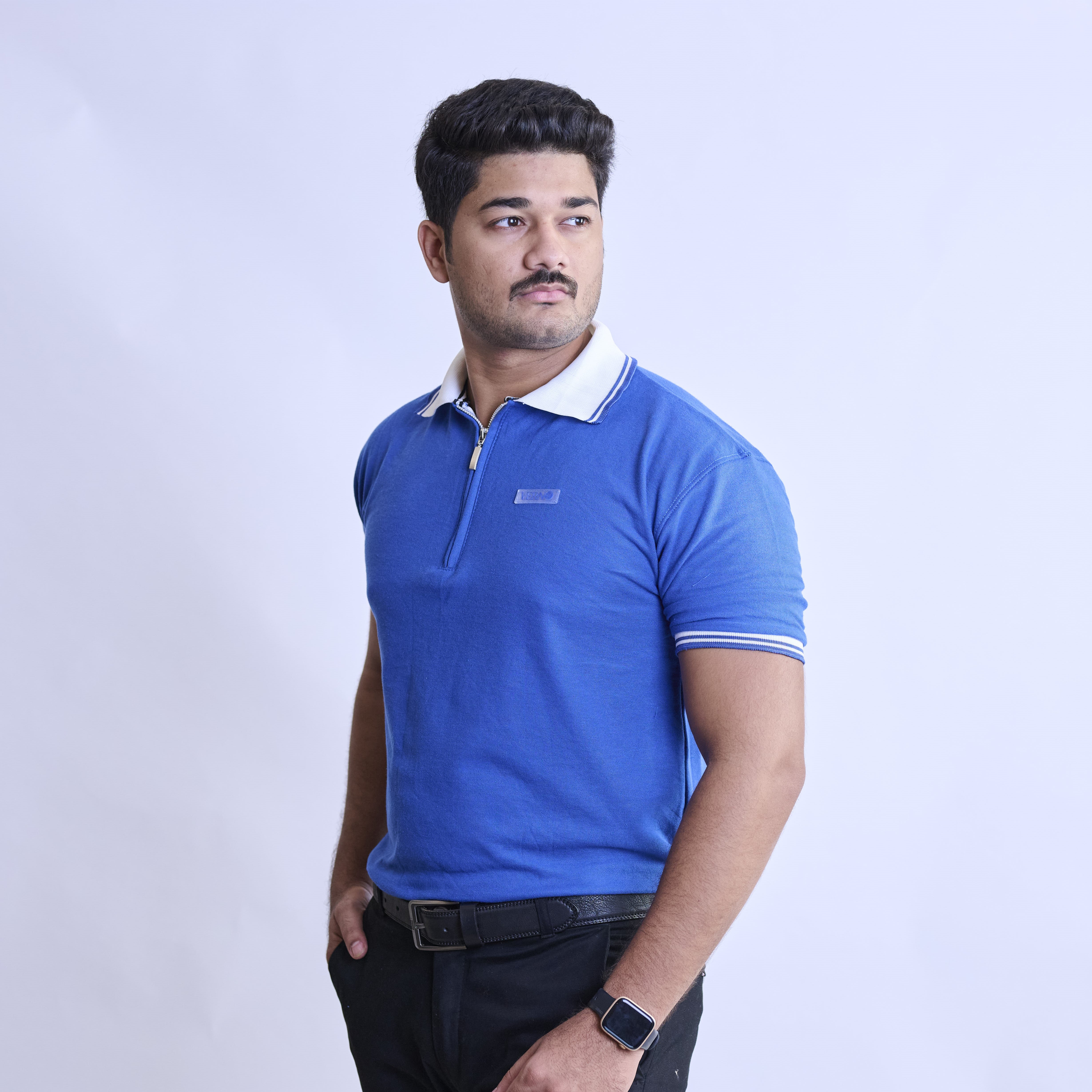 Royal Blue Zipped Polo